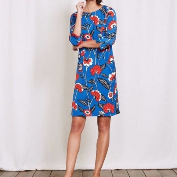 Boden Dresses & Skirts - Boden Isabelle Blue Day Shift Dress Floral 6 Tall